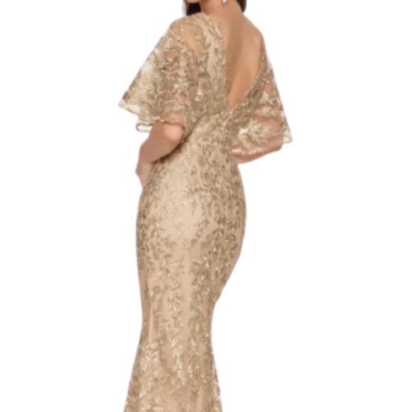 NWT Montage by Mon Cheri M856 Embroidered Mother of the Bride Dress Gold Size 10 - Picture 3 of 6